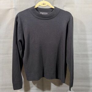 Vintage Sag Harbor Sweater Womens Petite Large Gray Mock Neck Long Sleeve